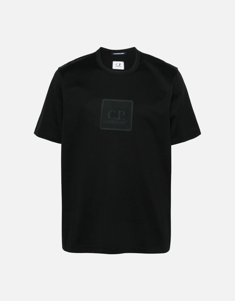 Metropolis Series Mercerized Jersey Logo Badge T-Shirt Black