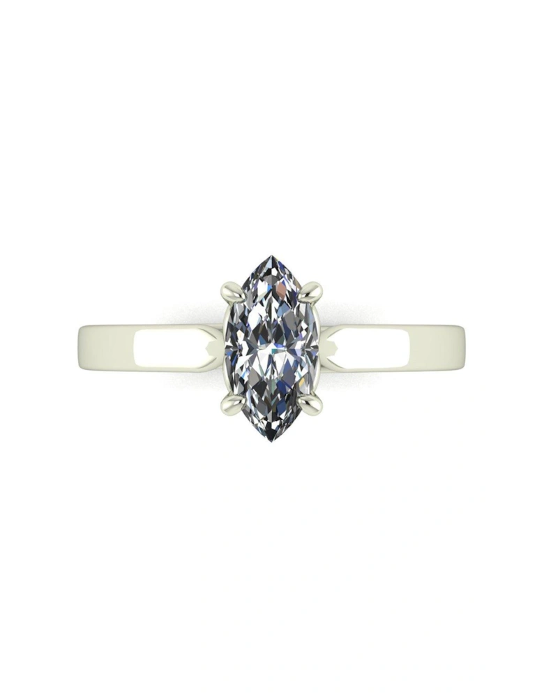 Lady Lynsey L 'Amour 9ct White Gold 0.70ct Marquise Solitaire Ring