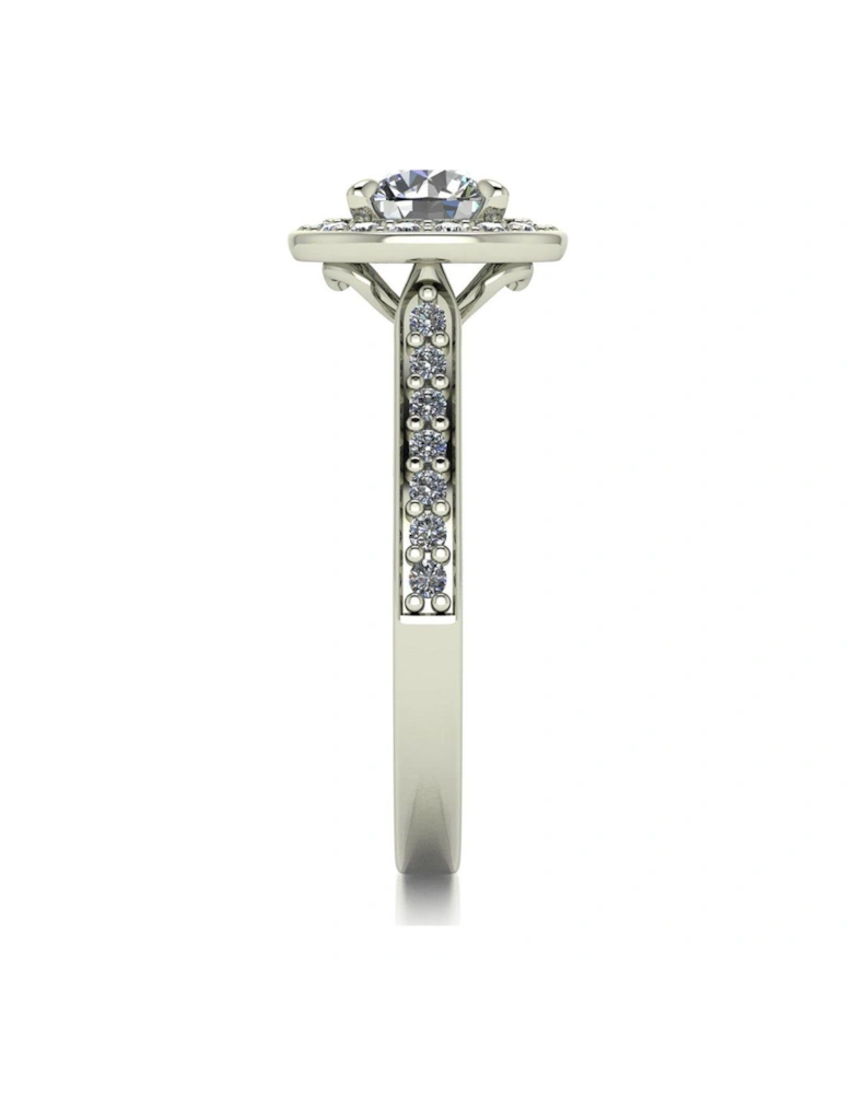 Lady Lynsey L 'Amour 9ct White Gold 1.10ct Total Halo Solitaire Ring