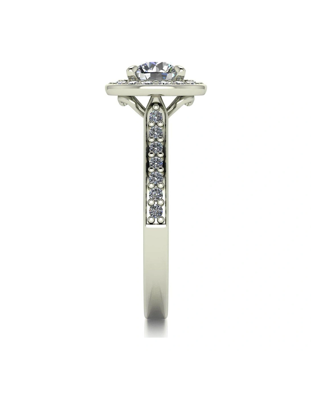 Lady Lynsey L 'Amour 9ct White Gold 1.10ct Total Halo Solitaire Ring