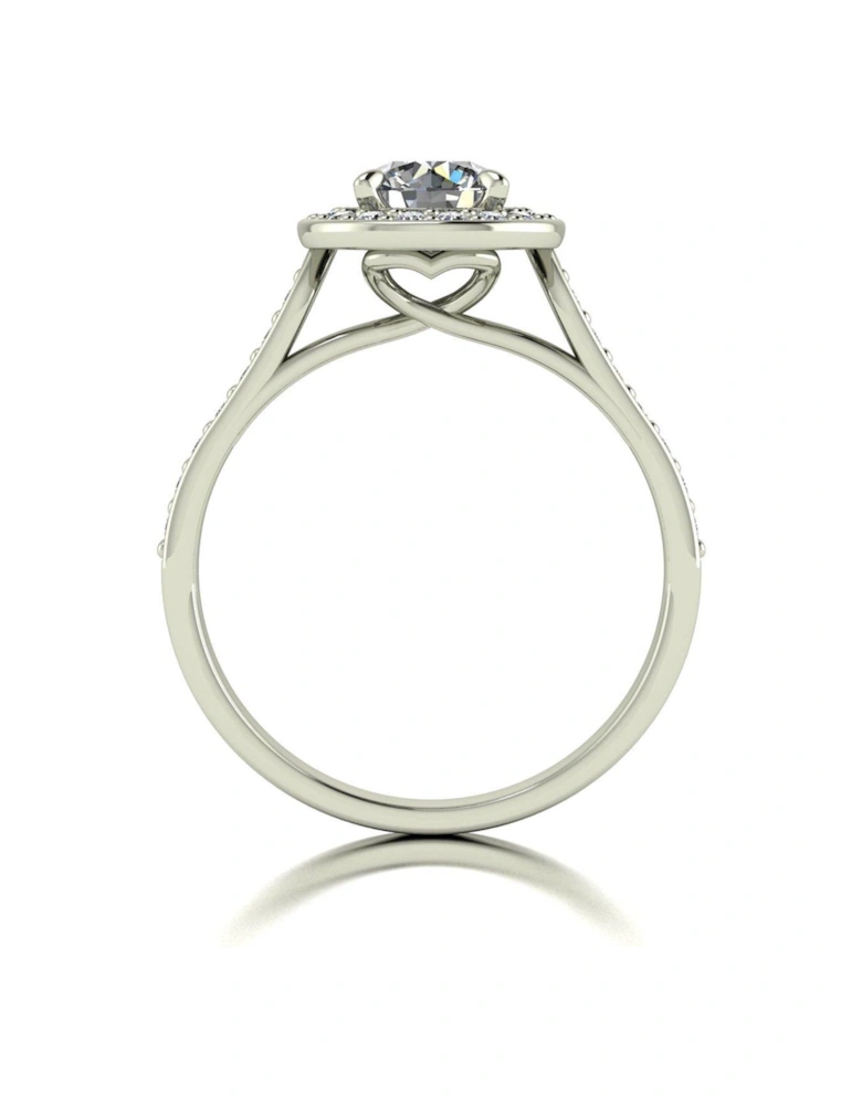 Lady Lynsey L 'Amour 9ct White Gold 1.10ct Total Halo Solitaire Ring