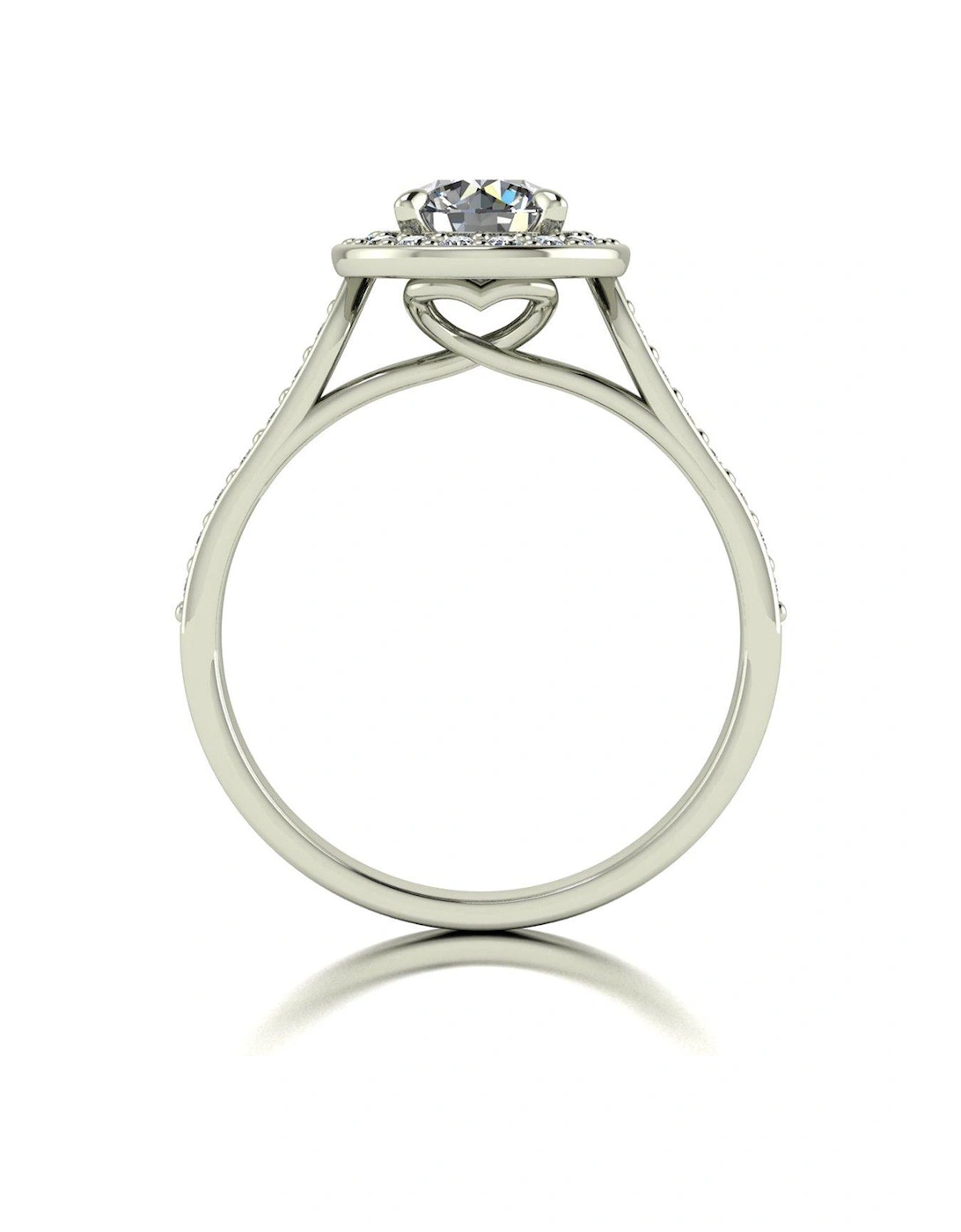 Lady Lynsey L 'Amour 9ct White Gold 1.10ct Total Halo Solitaire Ring