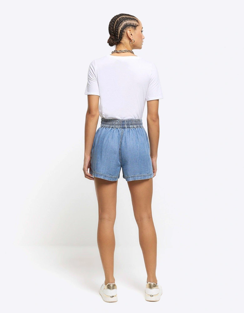 Relaxed Lyocell Shorts - Medium Denim