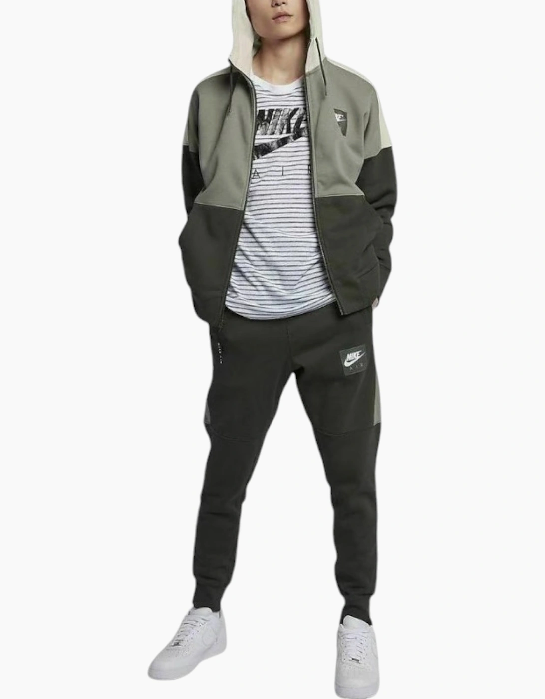 Nike Men's NIKE AIR Mens Full Tracksuits Sweat Arm Print Hoodie Jogger
