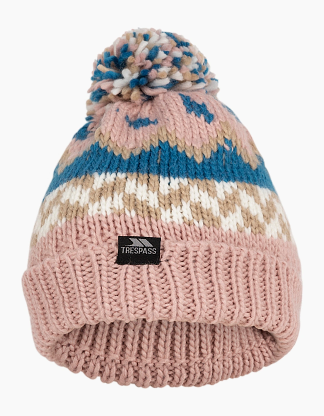 Trespass Unisex Misty Rose Bondi Blue Childrens/ Twiglet Chunky Knit Fleece Lined Hat - Size: 8 Years/9 Years/10 Years Kids