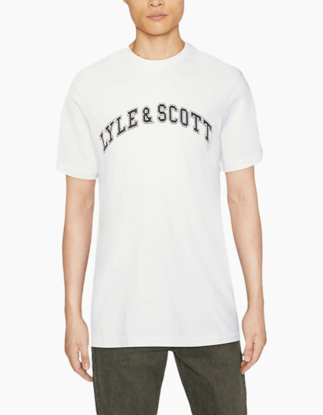Lyle & Scott Men's Lyle & Scott Mens Short Sleeve T Shirts Crew Neck Summer Logo Printed T Shirt - White