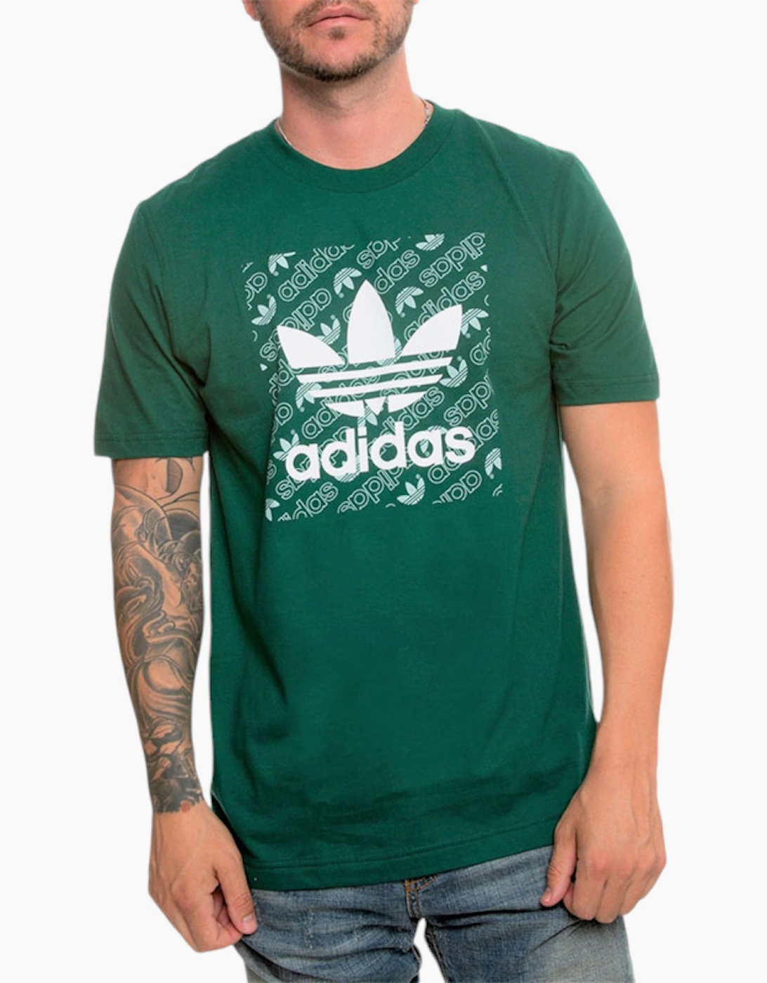 Adidas Men's ADIDAS MONOGRAM Mens T Shirts Short Sleeve Summer Crew Neck Casual Cotton Tee - Green