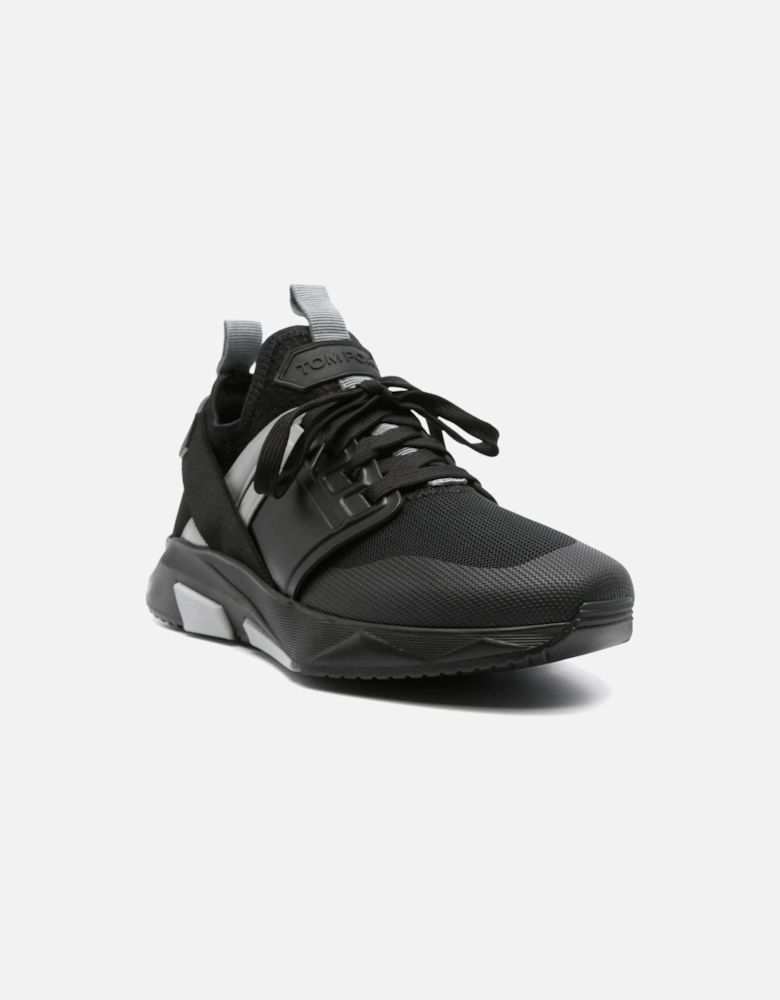 Jago Leather & Neoprene Sneakers Black