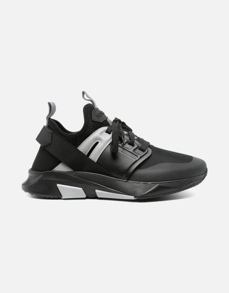 Jago Leather & Neoprene Sneakers Black