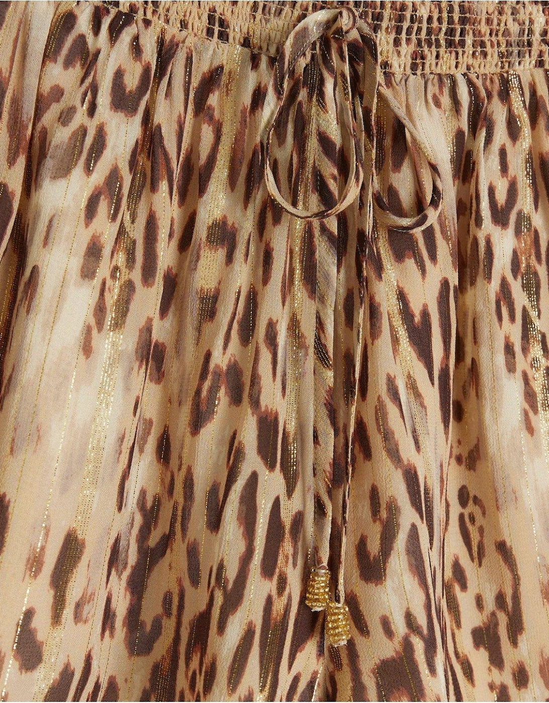 Pull On Leopard Short - Light Brown