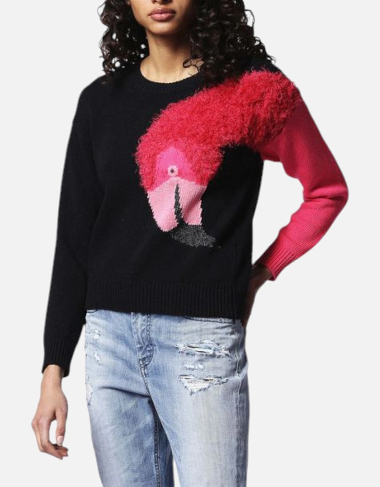 M FLAMY A FLAMINGO 0HANU Womens Sweatshirt Crew Neck Pullover Knit Jumper