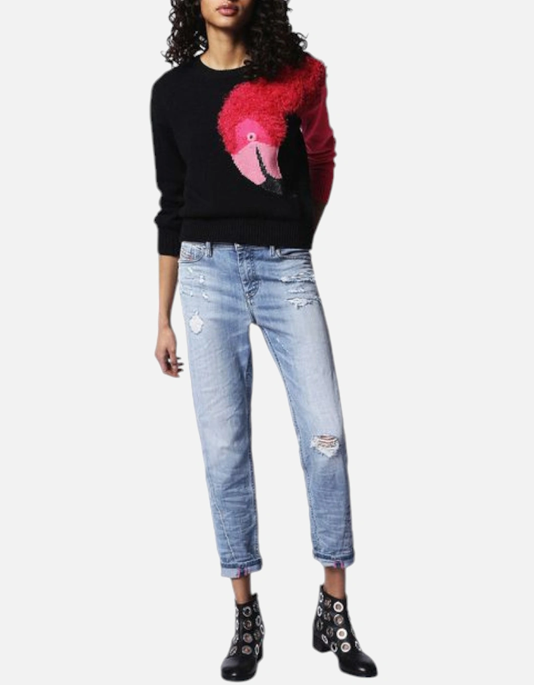 M FLAMY A FLAMINGO 0HANU Womens Sweatshirt Crew Neck Pullover Knit Jumper