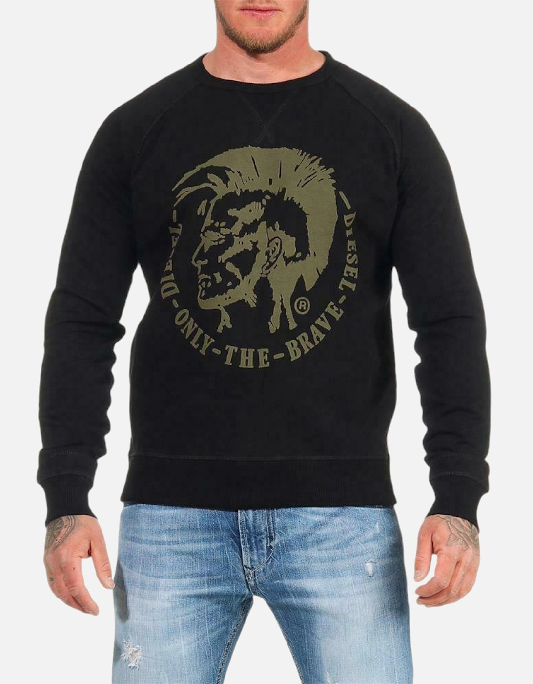 S Orestes Patch RIAEG Mens Sweatshirt Crew Neck Pullover Cotton Jumper, 5 of 4
