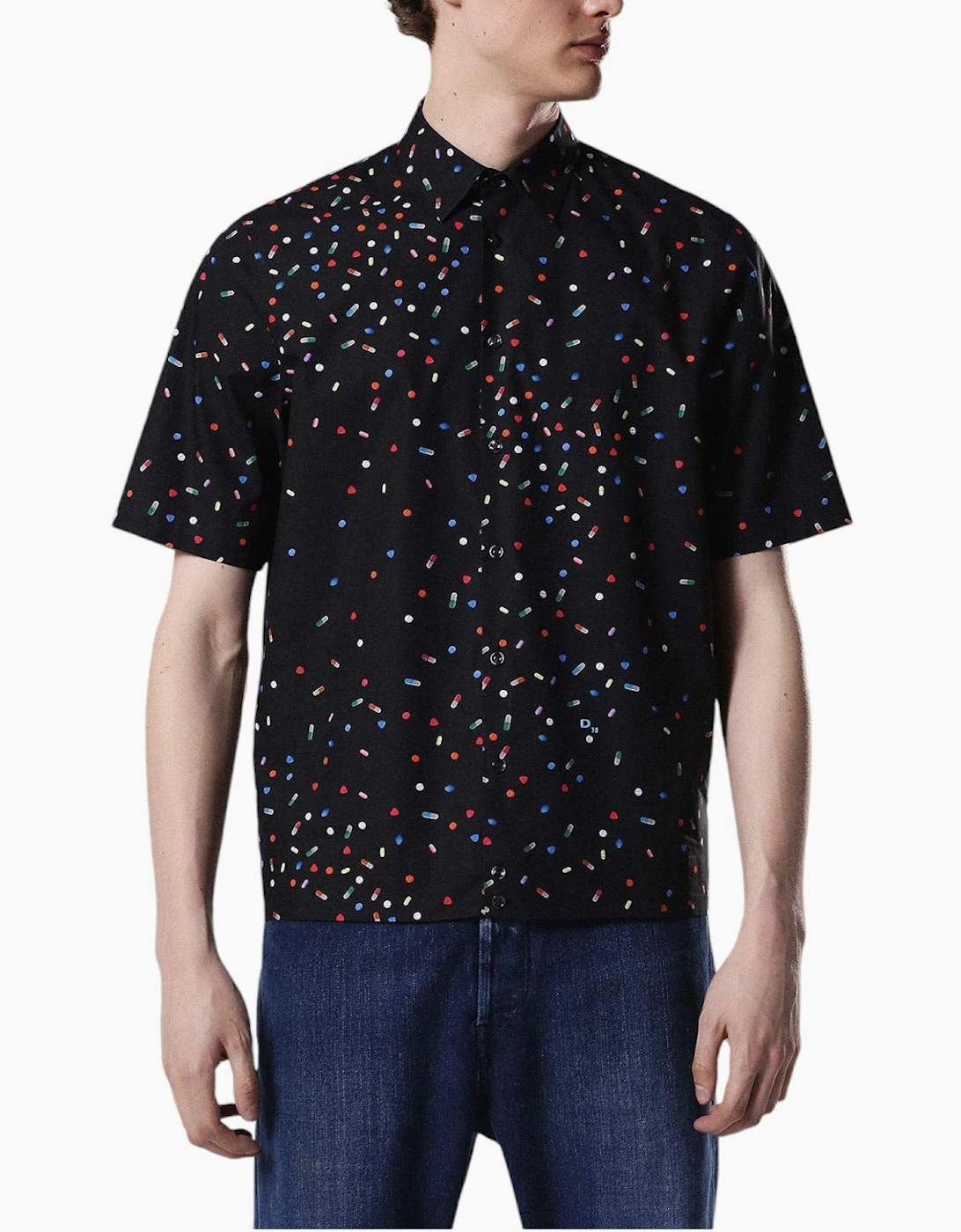 Diesel Men's DIESEL S ART 0PAQJ Mens Shirt Short Sleeves Casual Summer Outwear Cotton Shirts