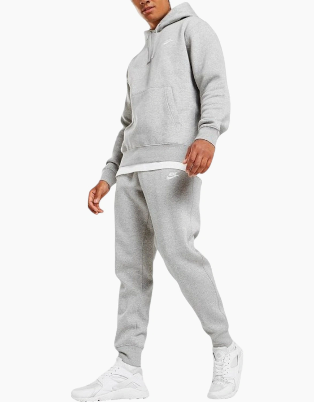 Nike Men's Grey Club Fleece Full Tracksuits Set Sweat Hoodie Jogger Sports  36 S