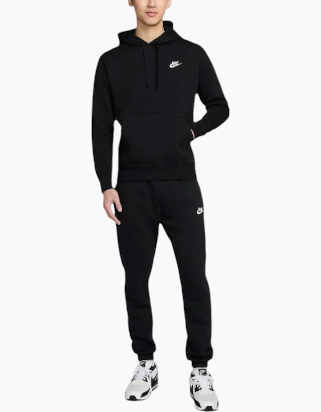 Nike Men's Black Club Fleece Full Tracksuits Set Sweat Hoodie Jogger Sports  42 Xl