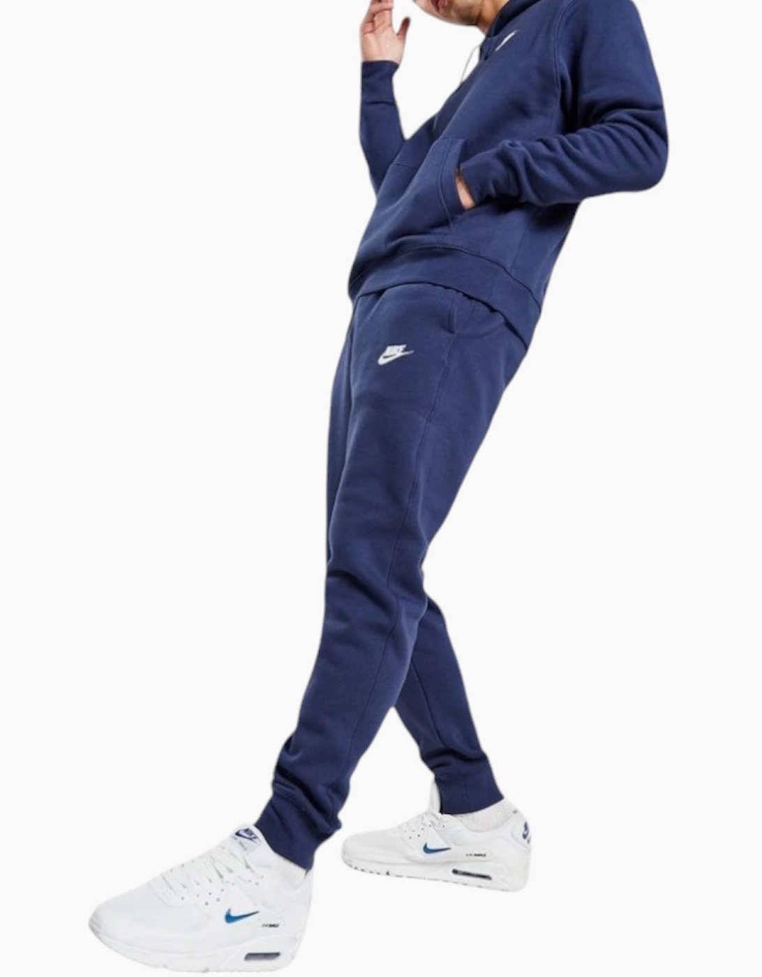 Nike Men's Navy Club Fleece Full Tracksuits Set Sweat Hoodie Jogger Sports  36 S