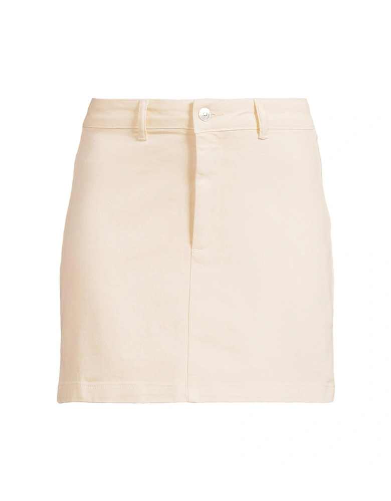 Denim Mini Skirt - Cream