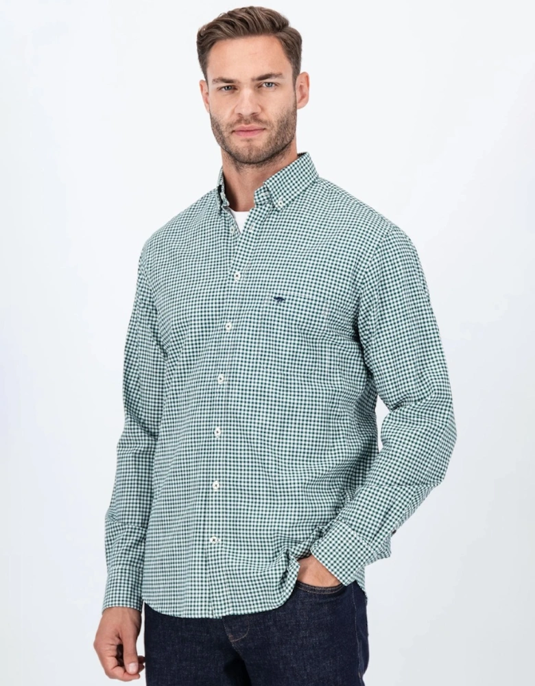 Fynch-Hatton Classic Vichy Shirt Dark Emerald