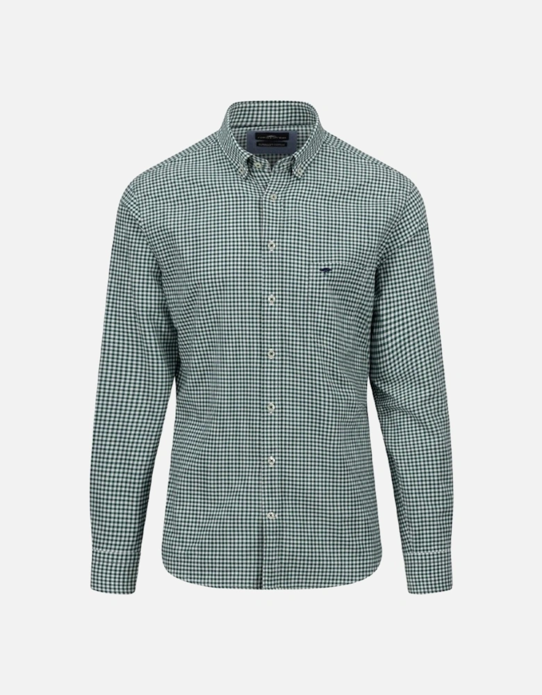 Fynch-Hatton Classic Vichy Shirt Dark Emerald