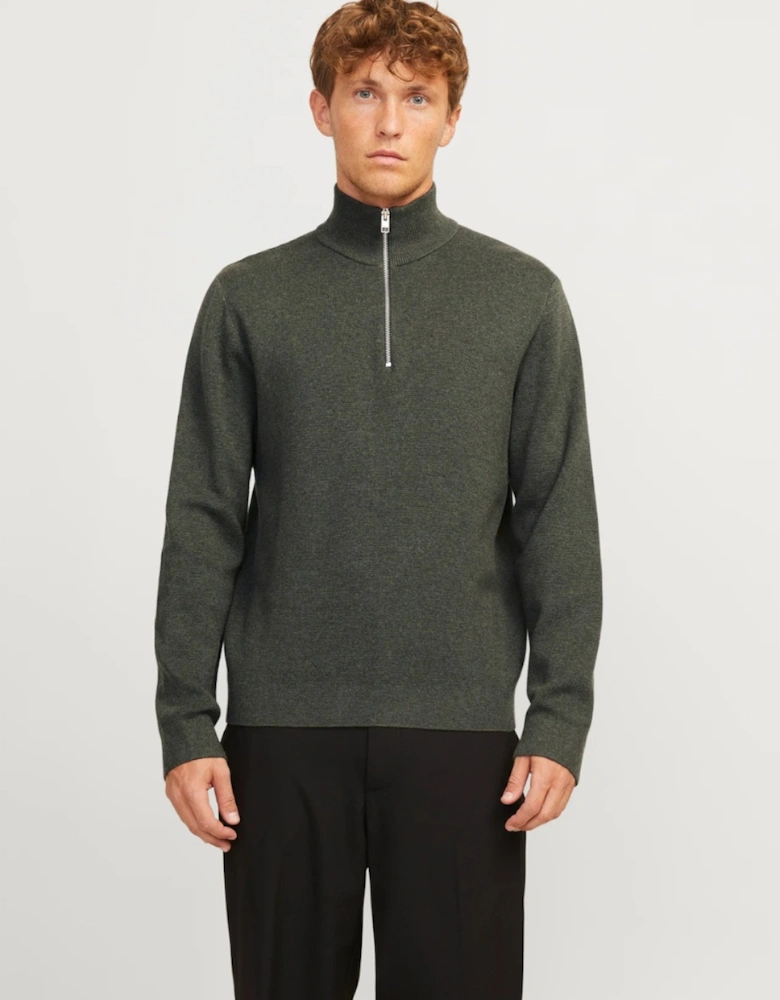 Premium Milano Stitch Half Zip Peat Melange