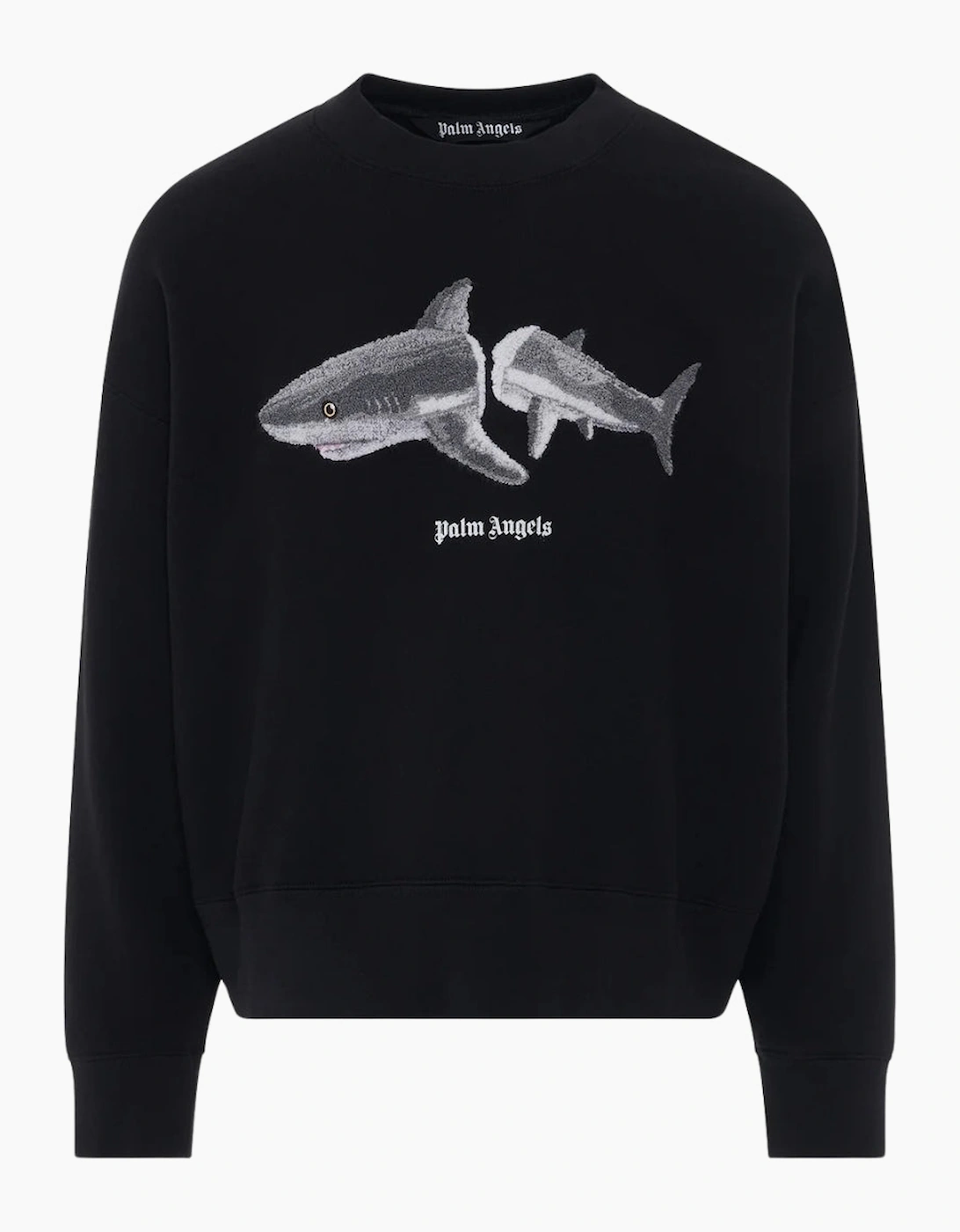Palm Angels Men's Black Split Shark Branded Logo Sweatshirt  38 M