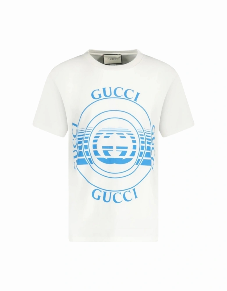 Record Logo Oversized Fit White T-Shirt