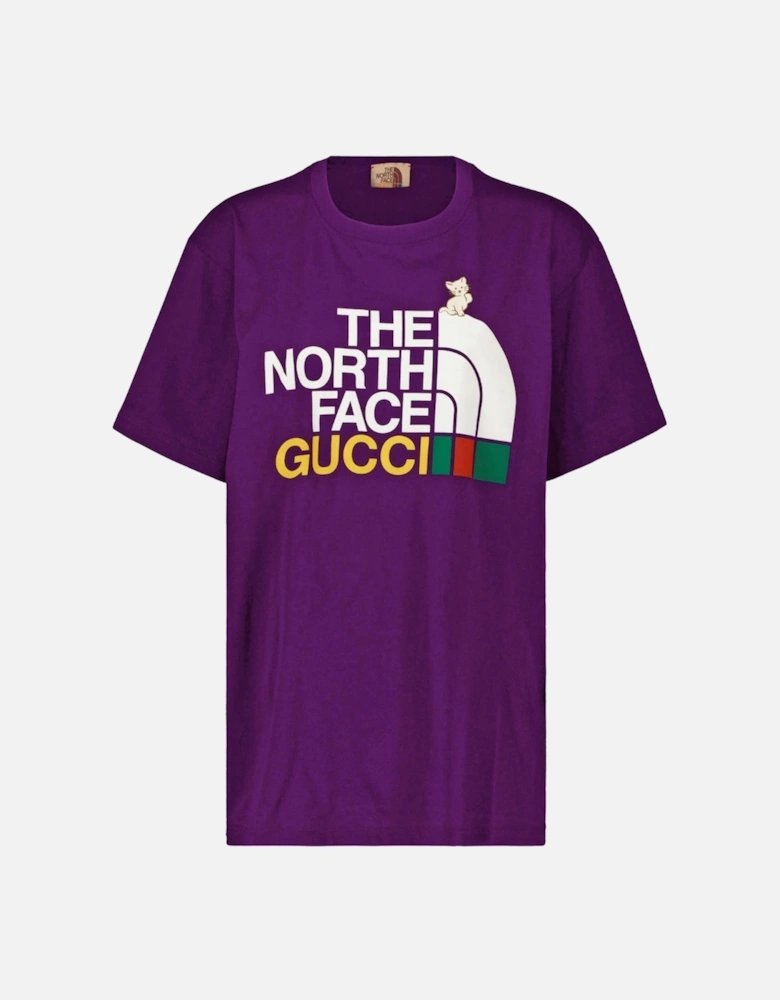 X The North Face Design Regular Fit Purple T-Shirt