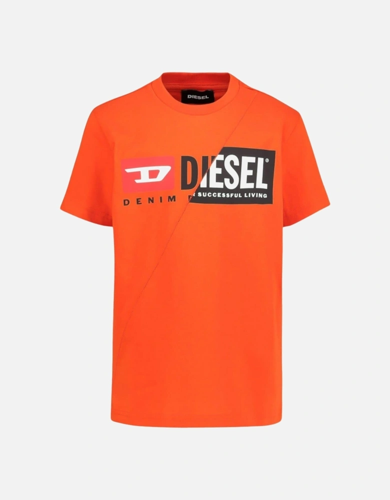 Cut Brand Logo Spicy Orange T-Shirt