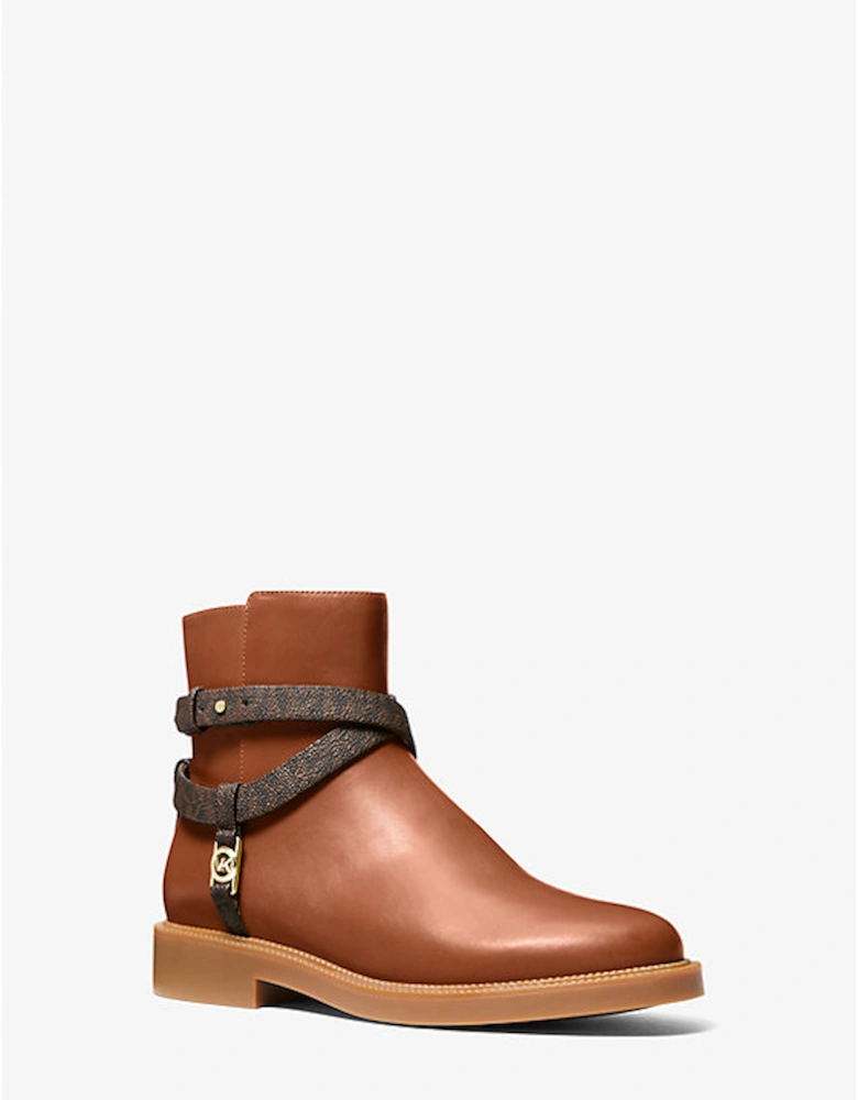 Abigail Leather and Signature Logo Trim Ankle Boot