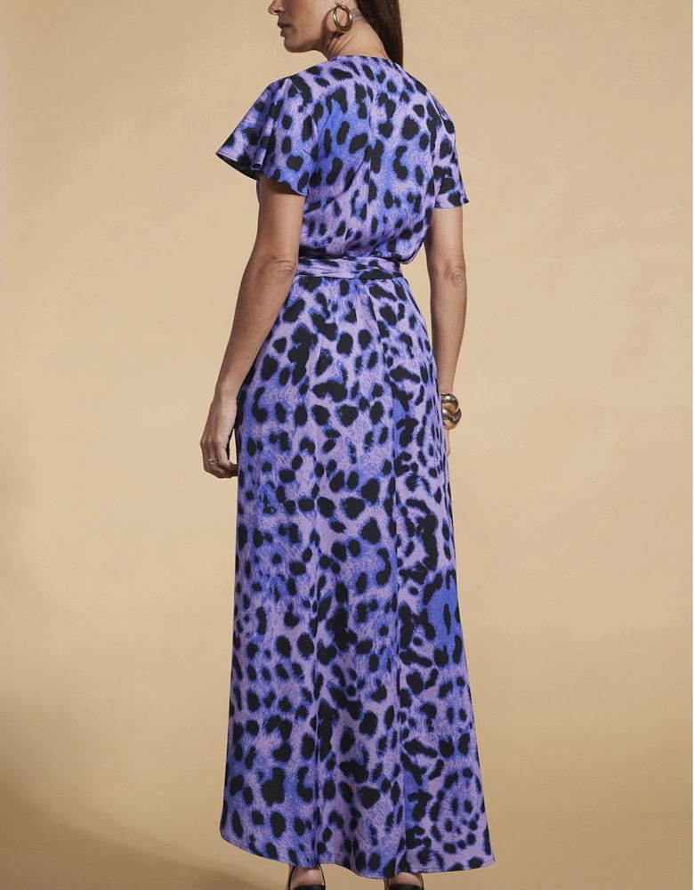 Leopard Print Cayenne Wrap Dress - Lilac