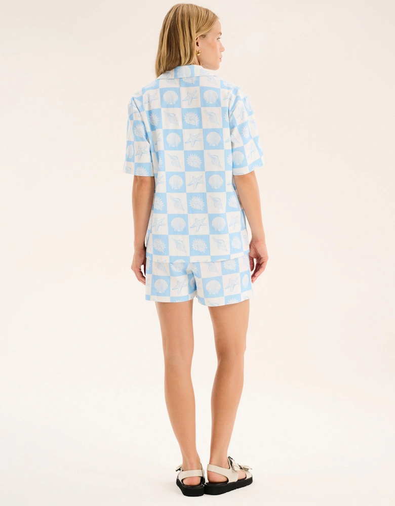 Oaklyn Shirt in Shell Checkerboard Print