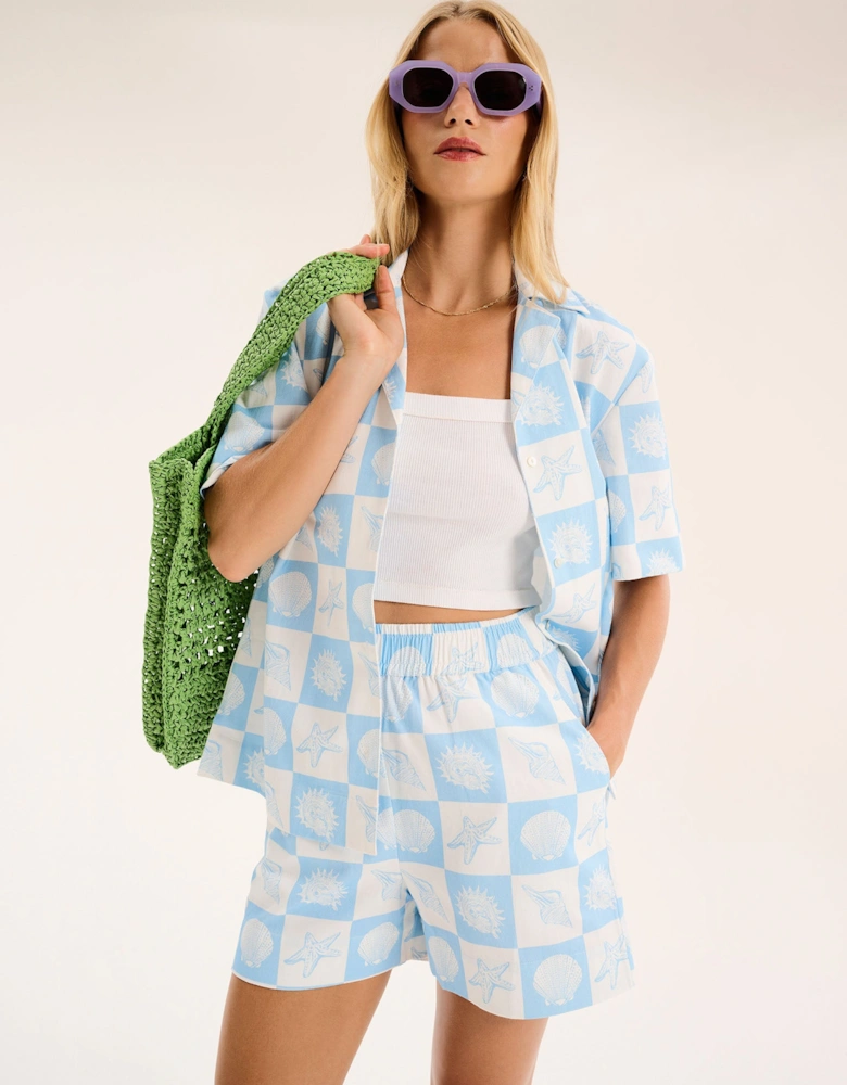Oaklyn Shirt in Shell Checkerboard Print