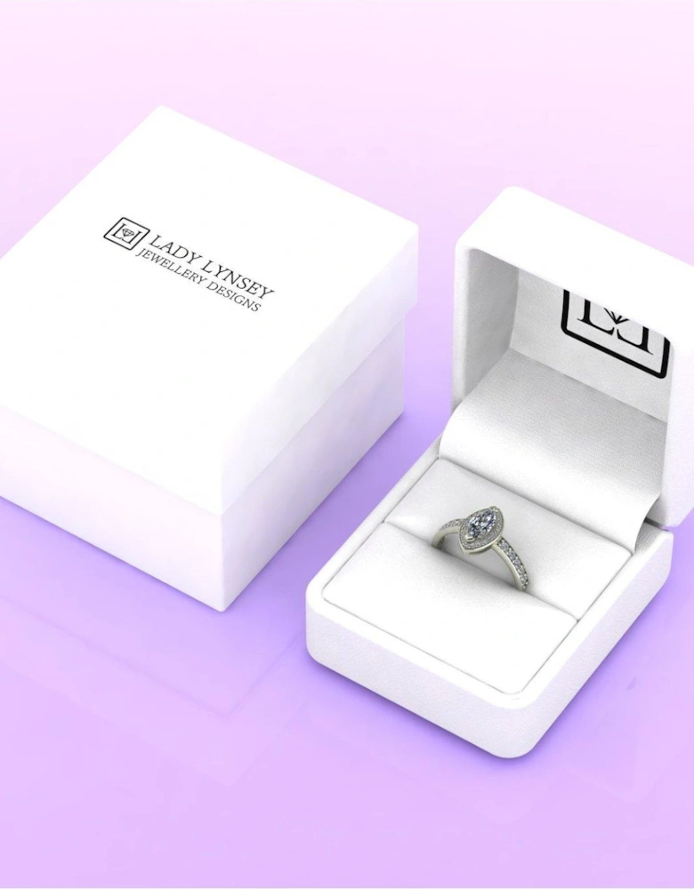 Lady Lynsey 9ct White Gold 1ct Total Marquise Centre Ring