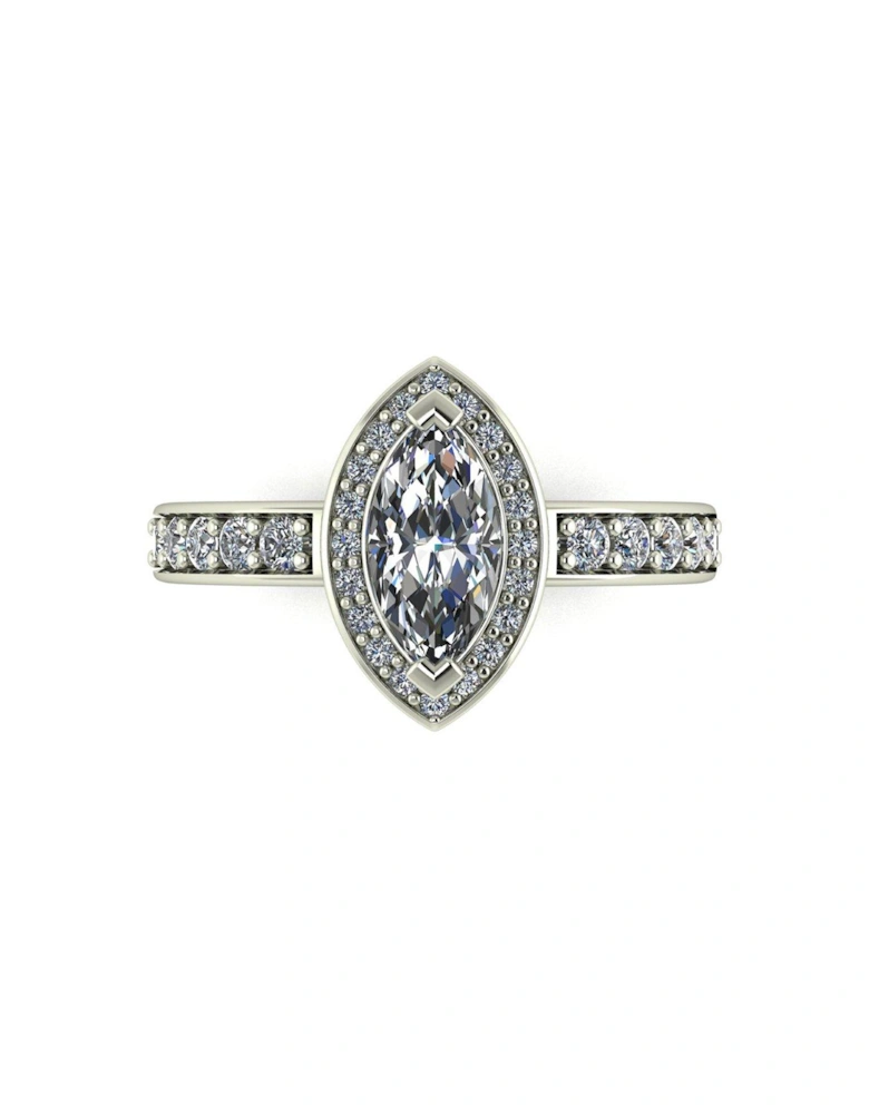 Lady Lynsey 9ct White Gold 1ct Total Marquise Centre Ring