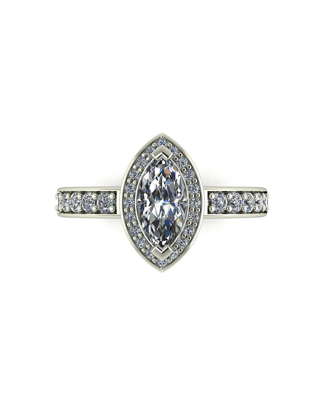 Lady Lynsey 9ct White Gold 1ct Total Marquise Centre Ring