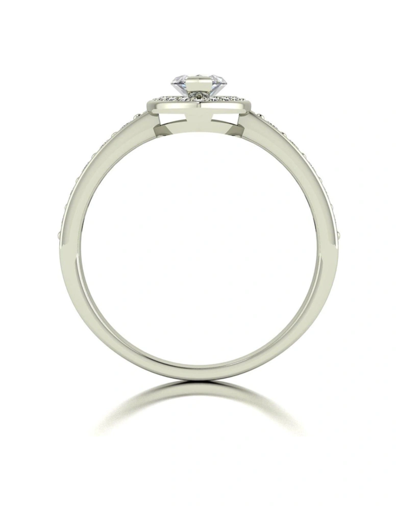 Lady Lynsey 9ct White Gold 1ct Total Marquise Centre Ring