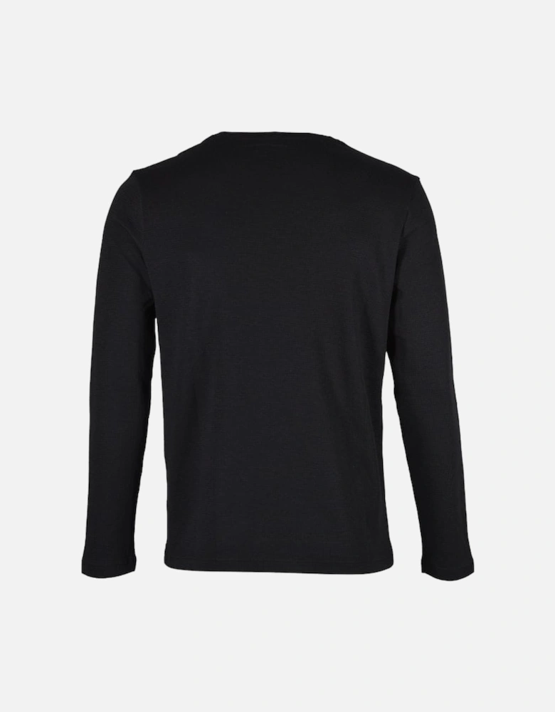 Long-Sleeved Cotton-Blend T-Shirt, Black