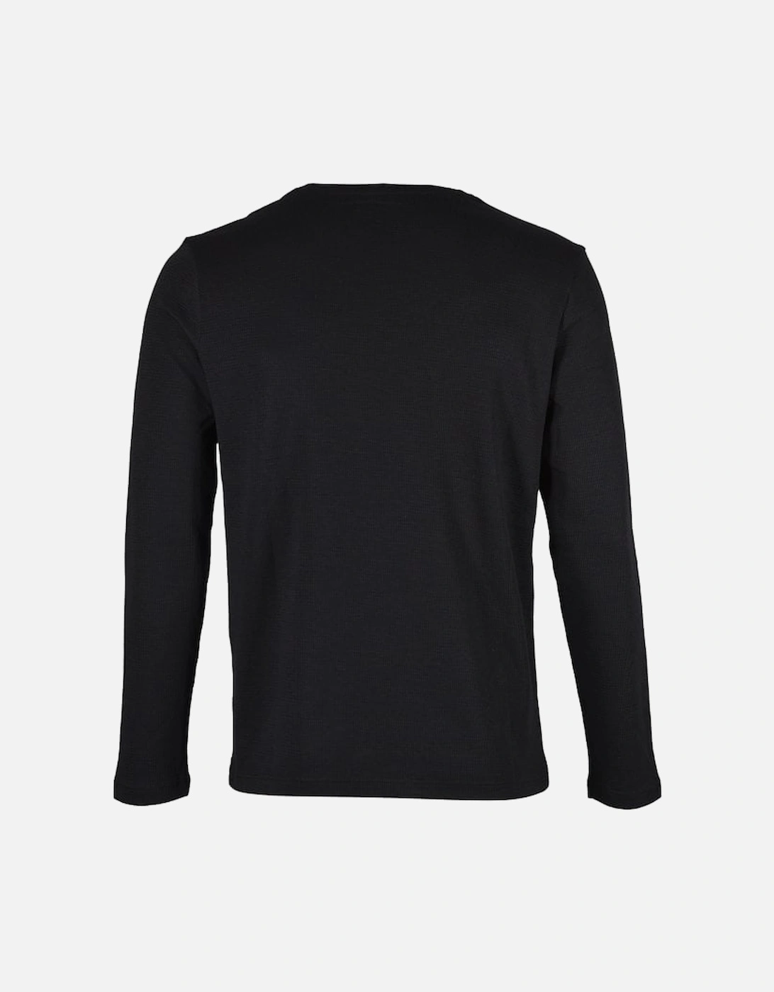 Long-Sleeved Cotton-Blend T-Shirt, Black