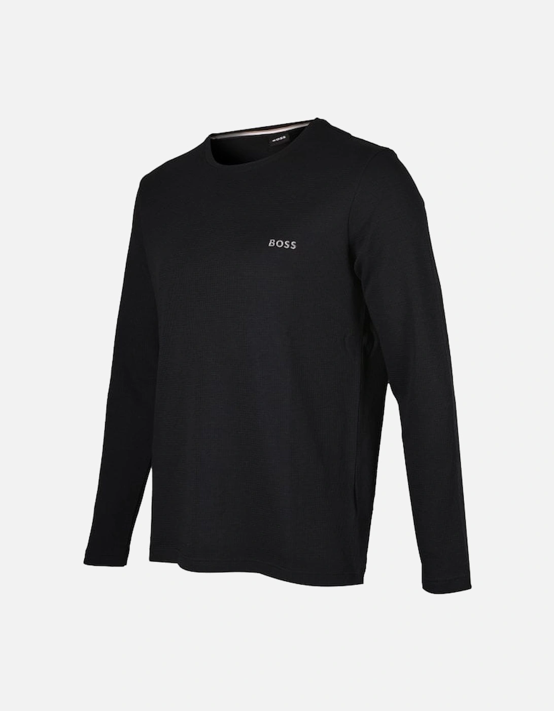 Long-Sleeved Cotton-Blend T-Shirt, Black