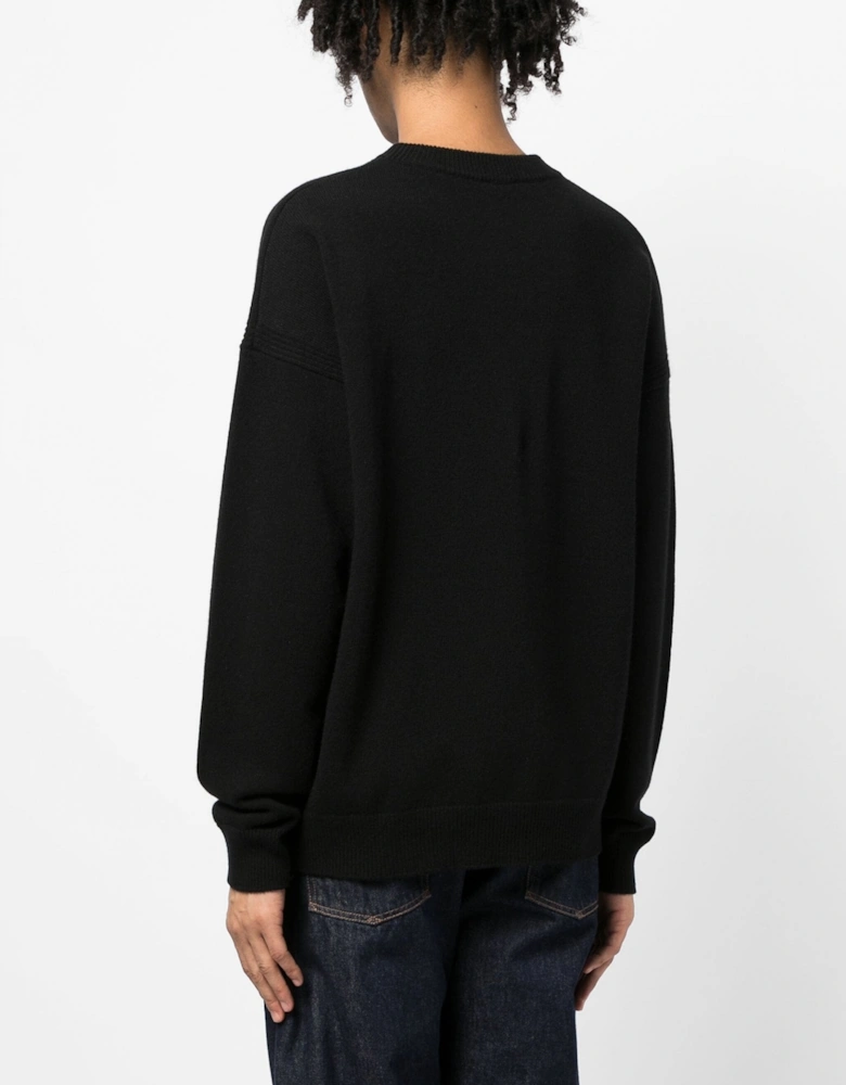 Fox Head Intarsia Sweater Black