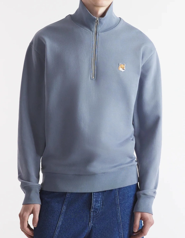 Fox Head 1/4 Zip Sweatshirt Blue