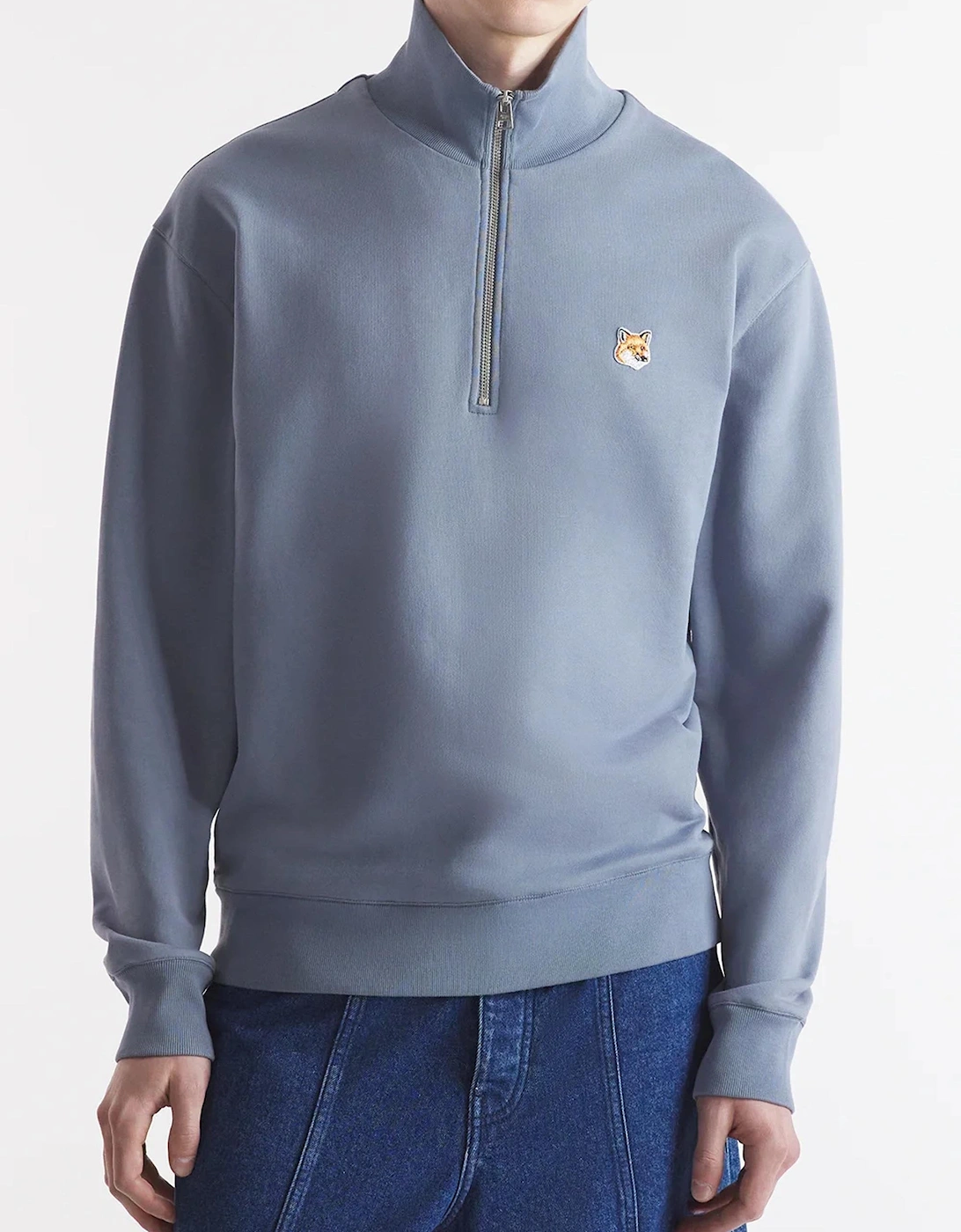 Fox Head 1/4 Zip Sweatshirt Blue