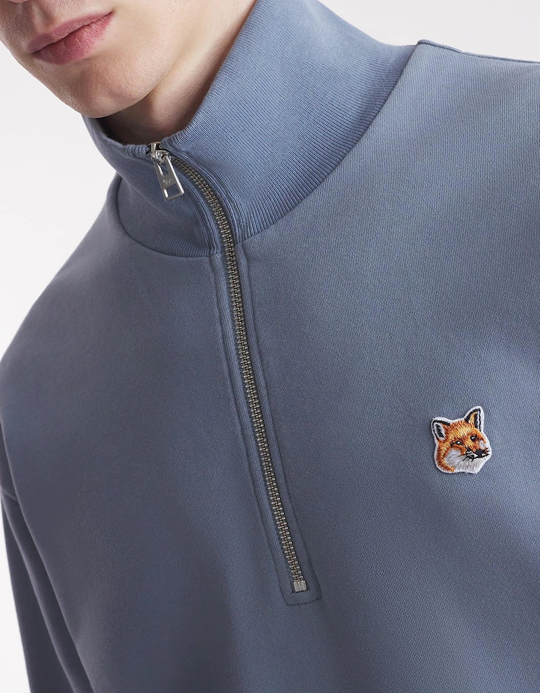 Fox Head 1/4 Zip Sweatshirt Blue