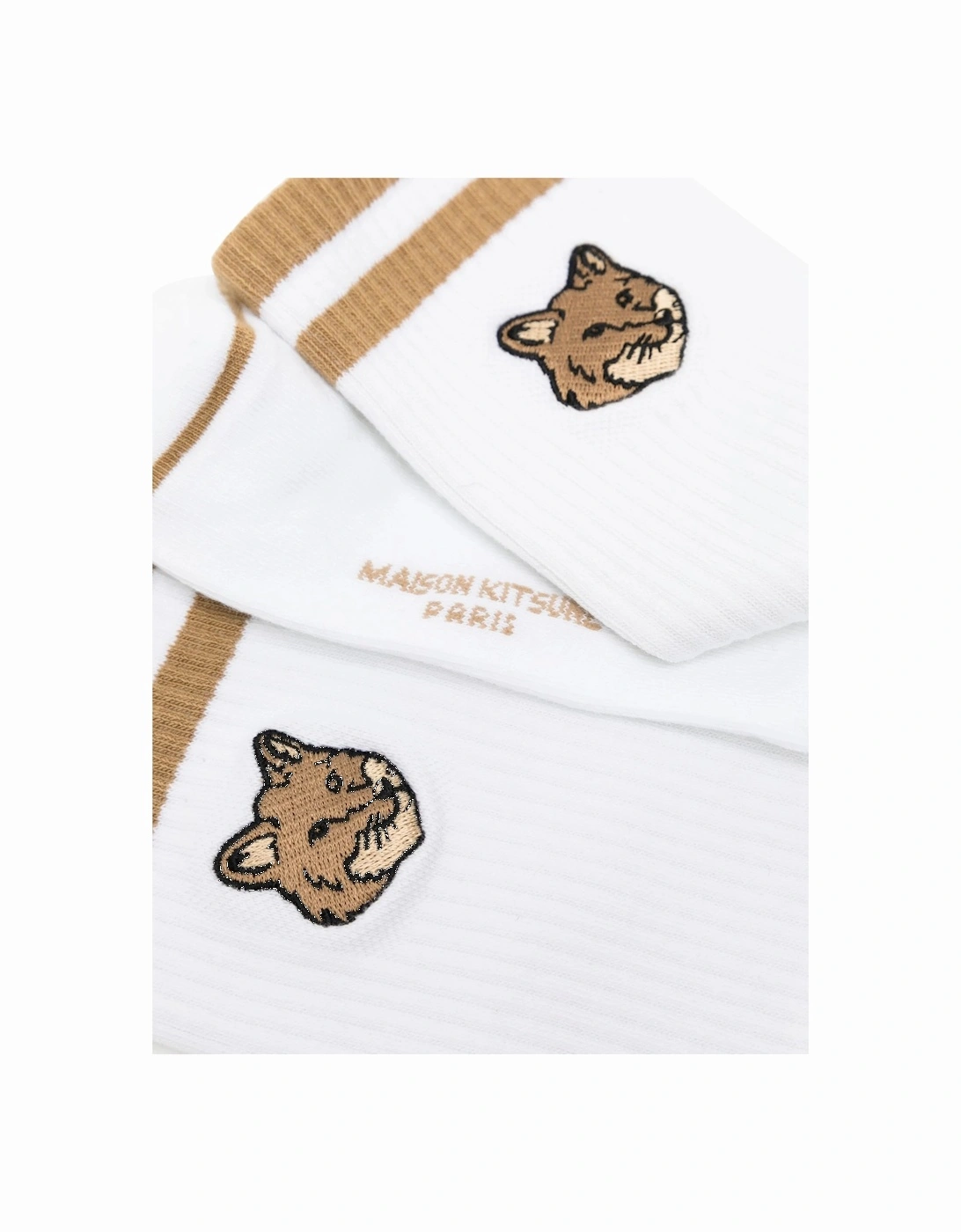 Bold Fox Head Sporty Socks Beige