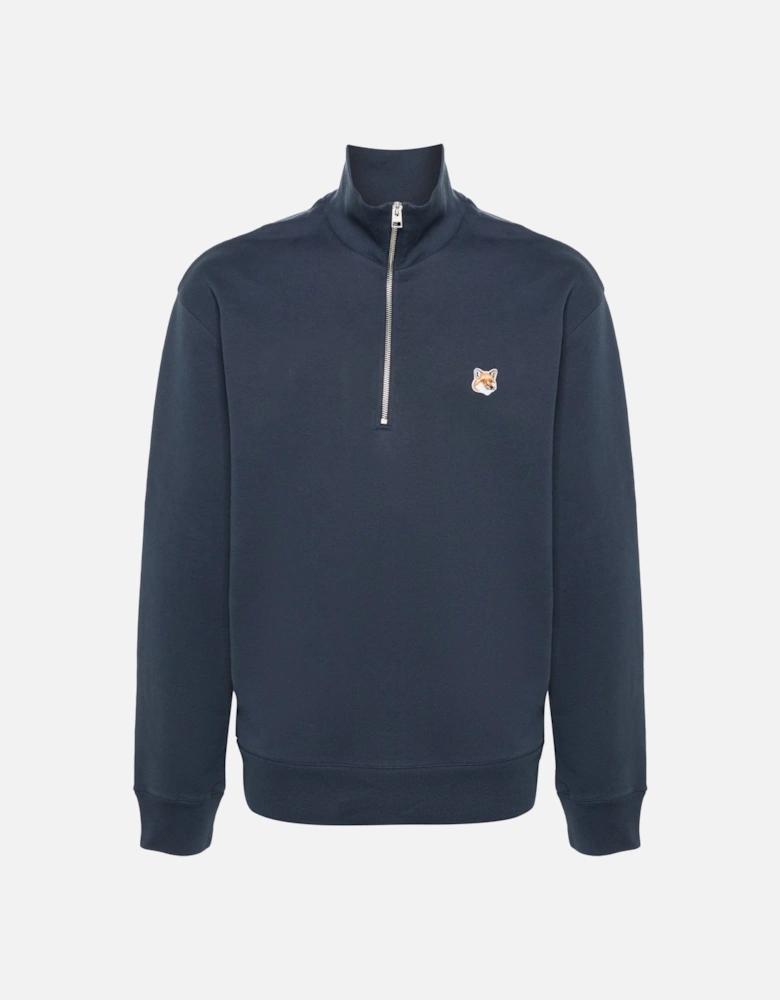 Fox Head 1/4 Zip Sweatshirt Navy