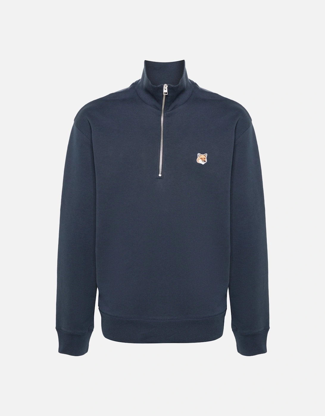 Fox Head 1/4 Zip Sweatshirt Navy, 6 of 5