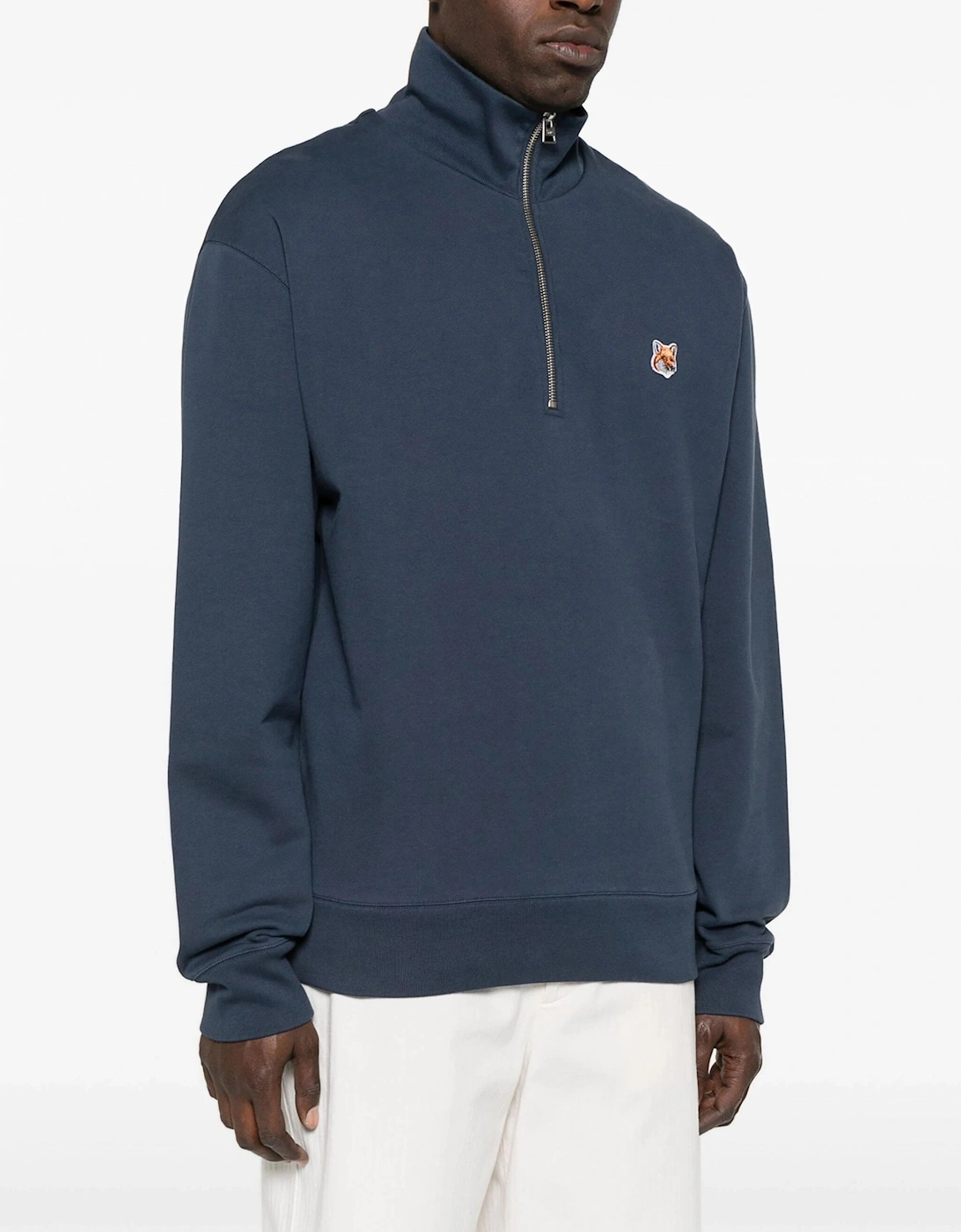 Fox Head 1/4 Zip Sweatshirt Navy