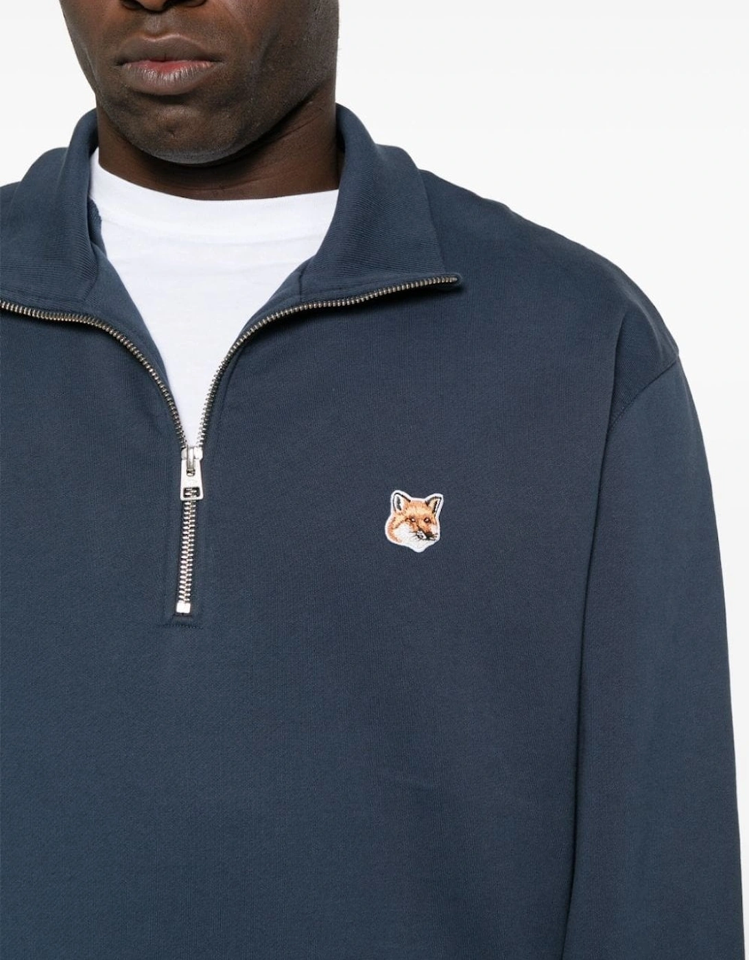 Fox Head 1/4 Zip Sweatshirt Navy