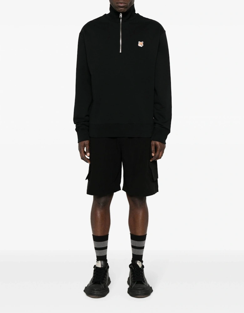 Fox Head 1/4 Zip Sweatshirt Black